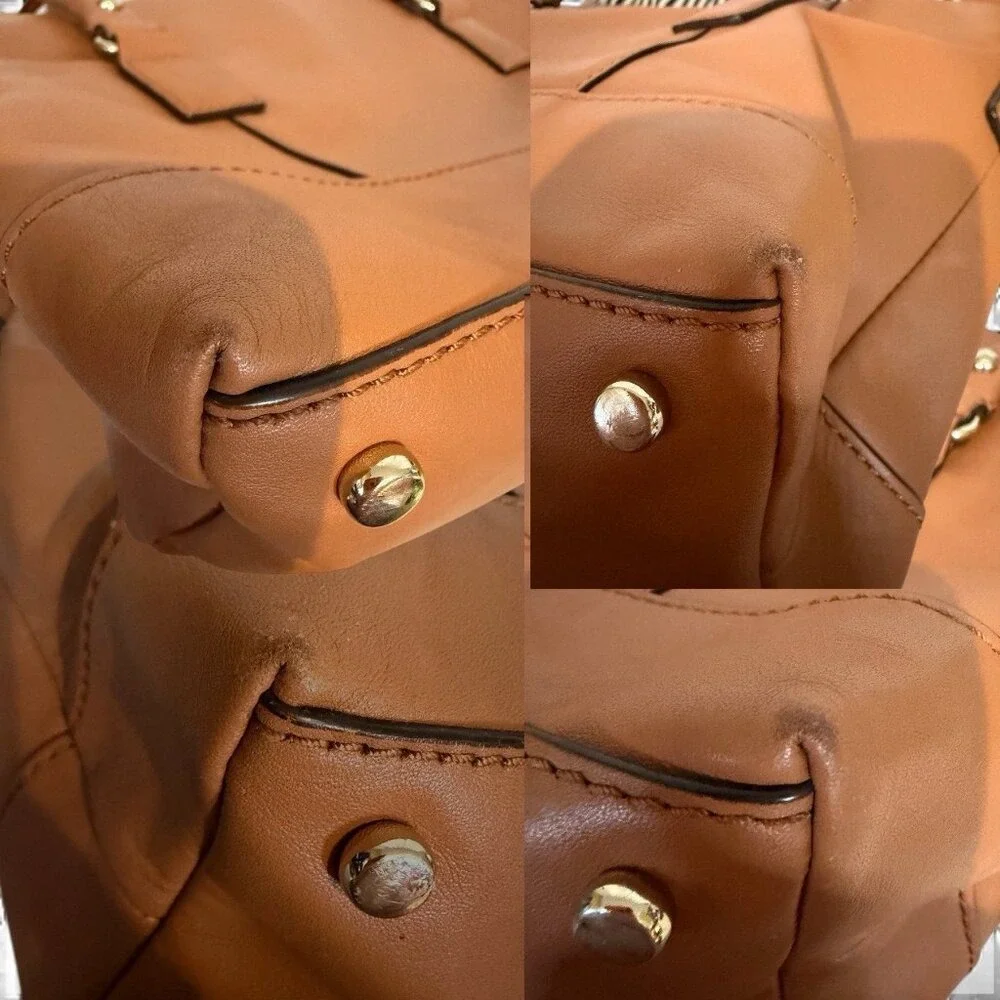 Kate Spade Cobble Hill Little Minka WKRU1251 Saddle Brown Leather Satchel Crossb